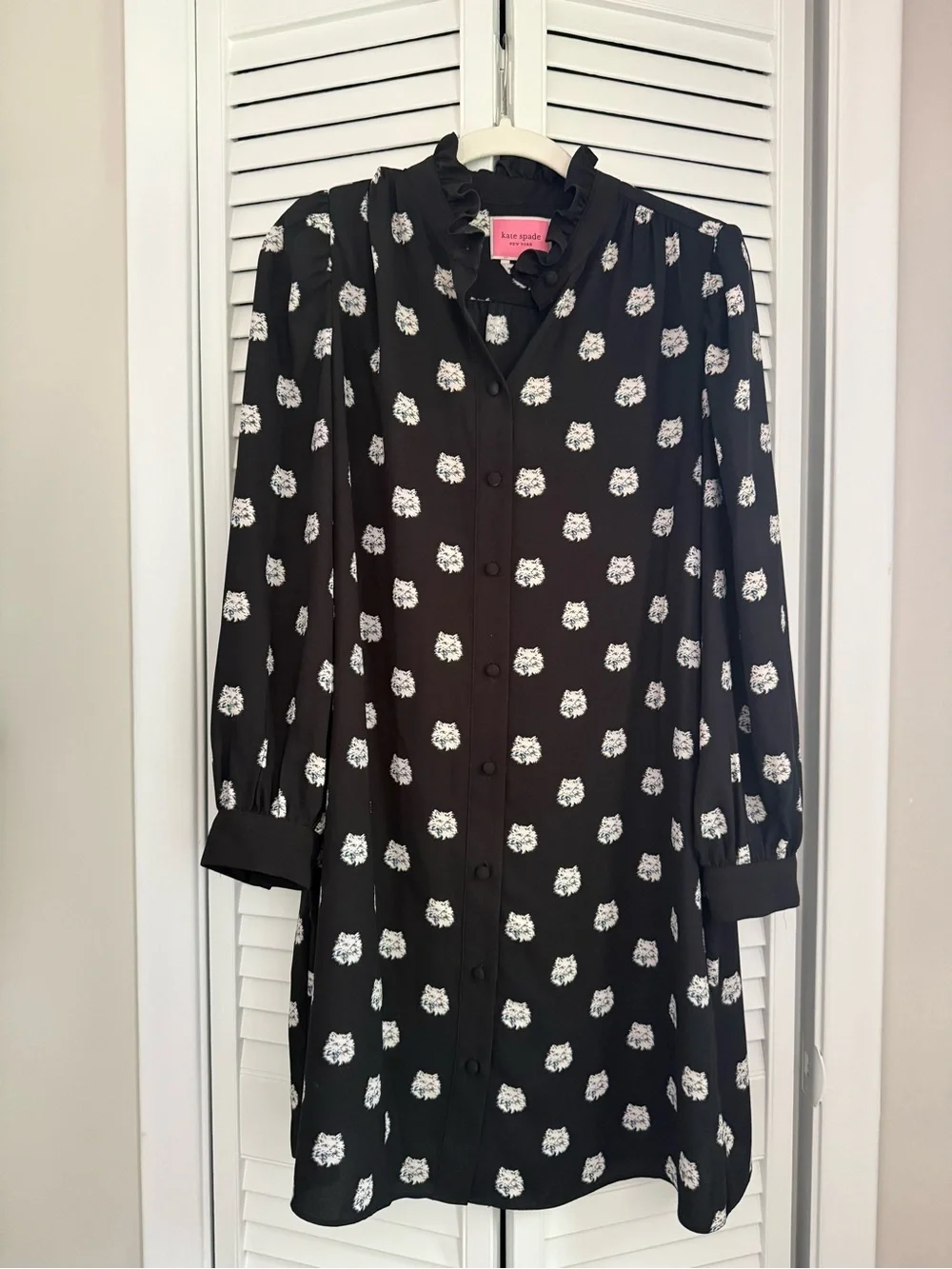 kate spade new york cat dot shirtdress